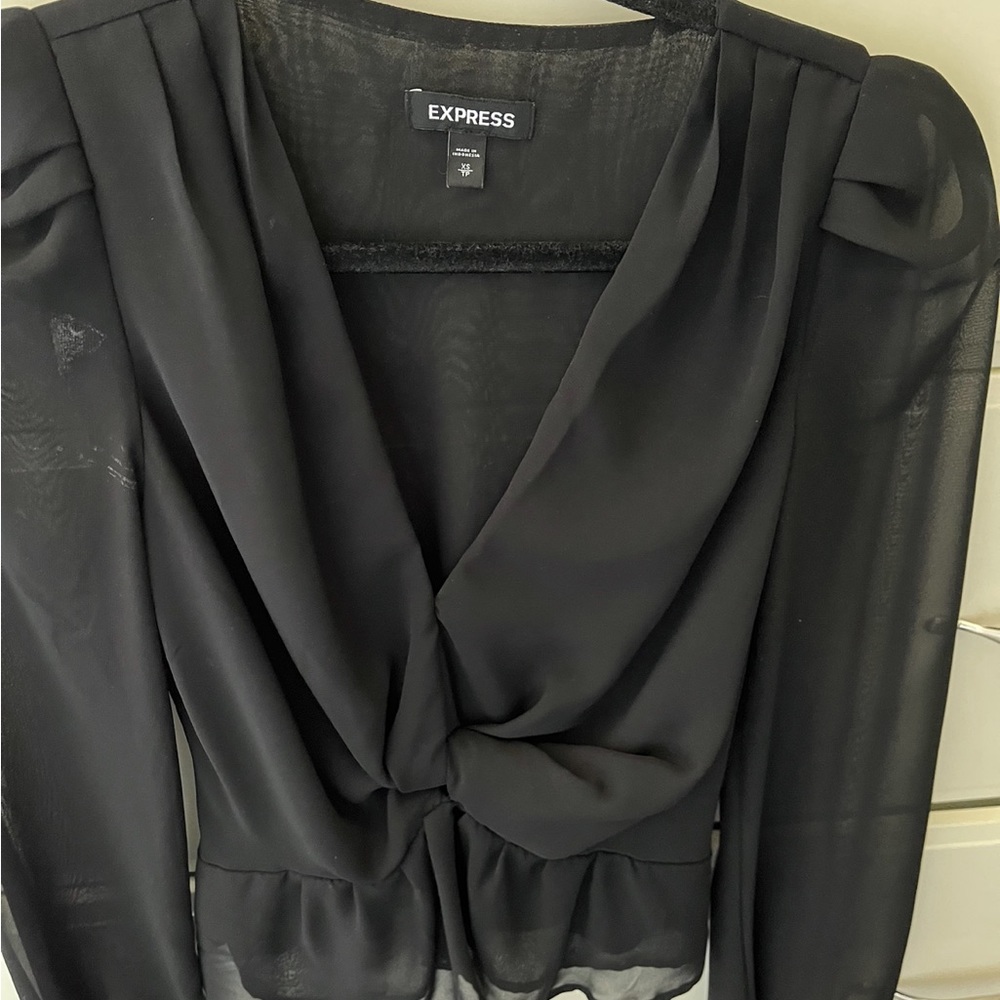 Black sheer blouse from Express